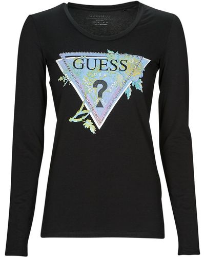 Guess T-shirt LS RN ALVA TEE - Noir