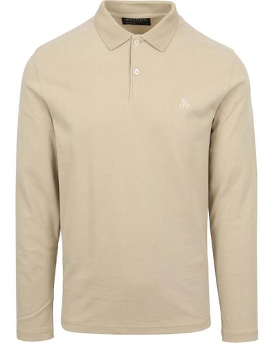 Marc O' Polo T-shirt Poloshirt Manches Longues Beige - Neutre