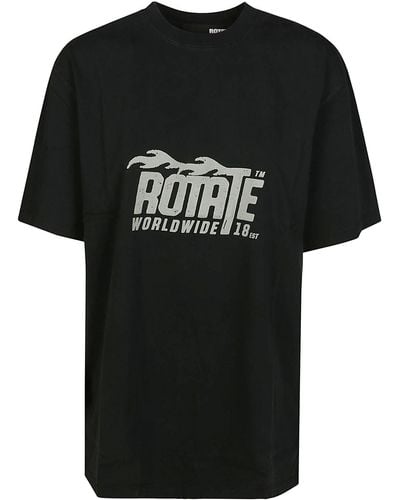 ROTATE BIRGER CHRISTENSEN T-Shirt Logo Enzyme - Black