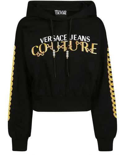 Versace Sweatshirts Logo Chain - Black