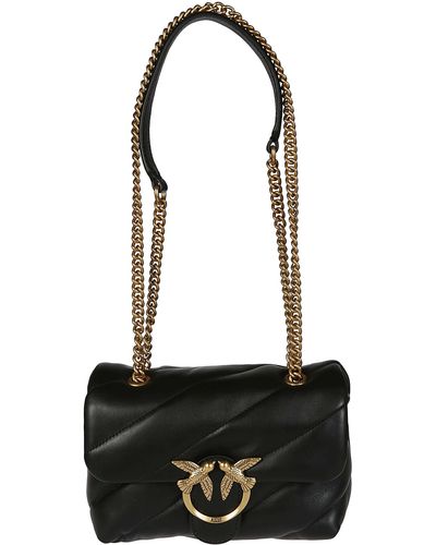 Pinko Women's Love Puff Mini Matelassé Leather Shoulder Bag Black
