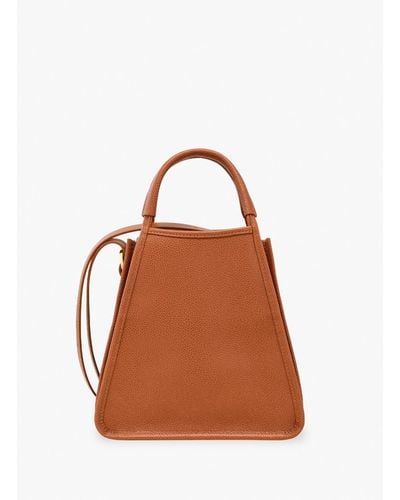 Longchamp `Le Foulonné` Small Handbag - Marrone