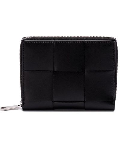 Bottega Veneta `Cassette Zip Around Wallet` - Black