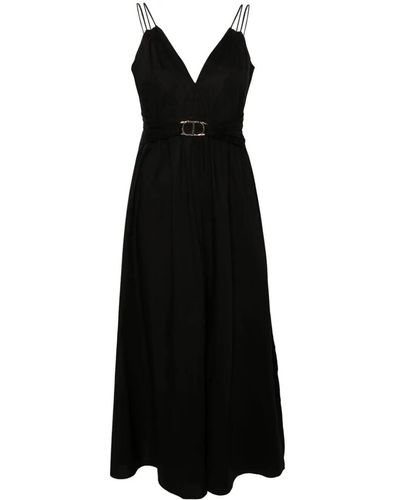 Twin Set Sleeveless Long Dress - Black