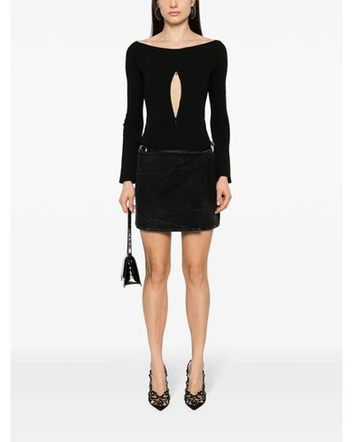 Givenchy `Voyou` Mini Denim Skirt - Nero