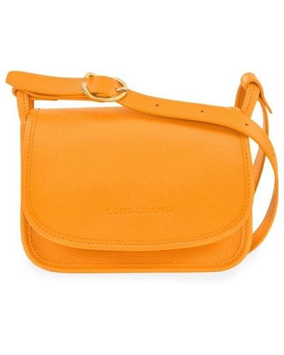 Longchamp `Le Foulonné` Small Crossbody Bag - Orange