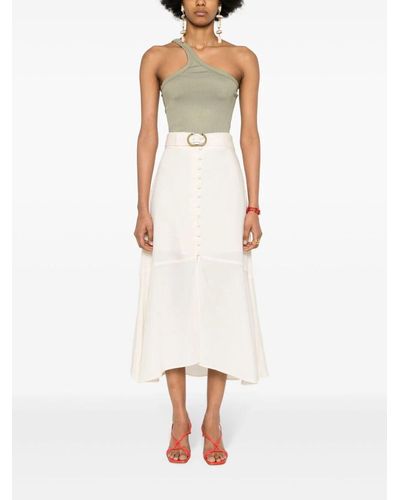 Twin Set Long Skirt With Belt - Bianco