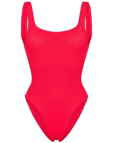 Hunza G Low-back Textured Swimsuit - Pink