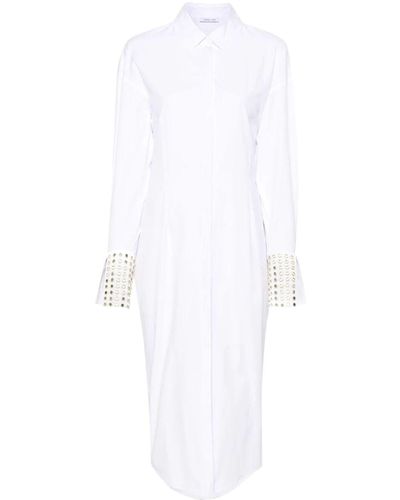 Patrizia Pepe Stud Detailing Shirt Dress - White