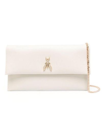 Patrizia Pepe Clutch Bag With Detachable Shoulder Strap - Natural