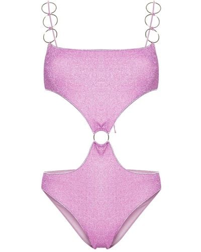 Oséree One-Piece Swimsuit With Lurex Cut-Out - Pink