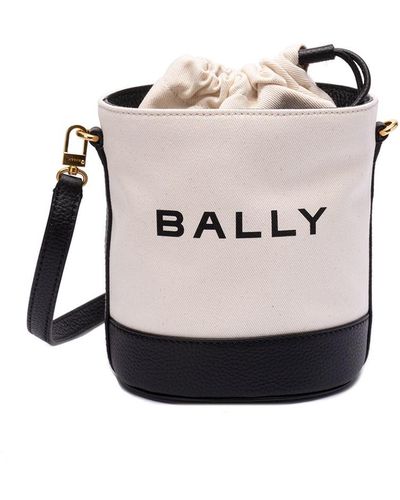 Bally `Bar 8 Hours Spiro Eco` Mini Bucket Bag - White