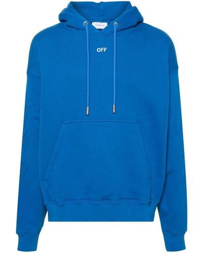 Off-White c/o Virgil Abloh Logo-embroidered Hoodie - Blue