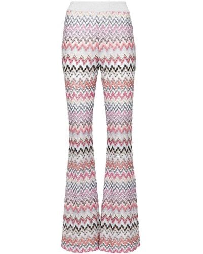Missoni Zigzag Pattern Flared Pants - Pink