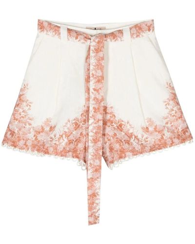 Twin Set Shorts With Belt - Pink