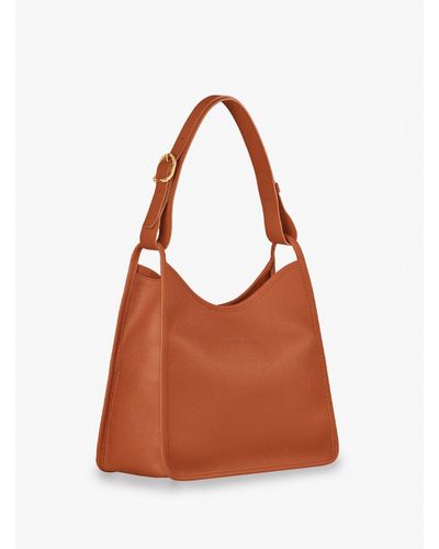 Longchamp `Le Foulonné` Medium Handbag - Marrone