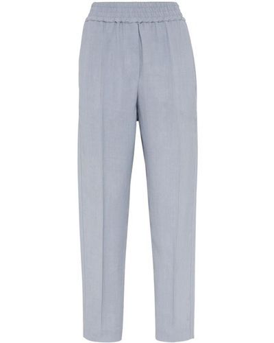 Brunello Cucinelli Trousers With Elasticated Waist - Blue