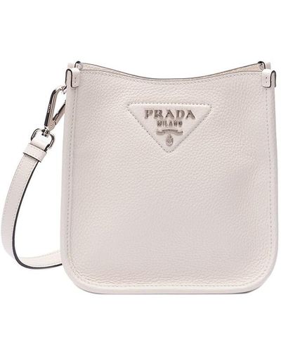 Prada Leather Mini Shoulder Bag - White