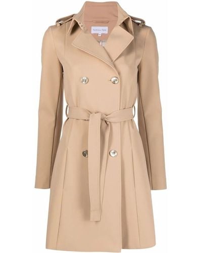 Patrizia Pepe Double-breasted Belted Trench Coat - Natural