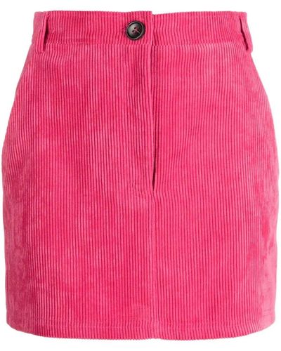 Patrizia Pepe High-waist Corduroy Miniskirt - Pink