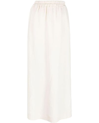 Patrizia Pepe Linen Blend Maxi Skirt - White