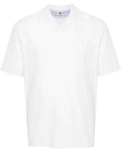 Brunello Cucinelli V-Neck T-Shirt - White