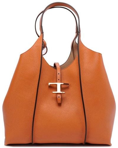 Tod's `t Timeless` Medium Shopping Bag - Orange