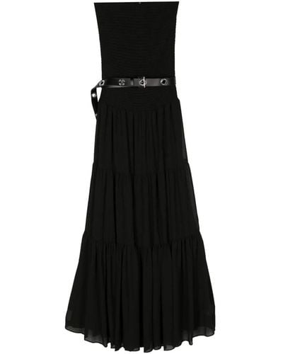 MICHAEL Michael Kors Shirred Strapless Maxi Dress - Black