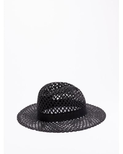 Blugirl Blumarine Panama Hat With Rose - Nero