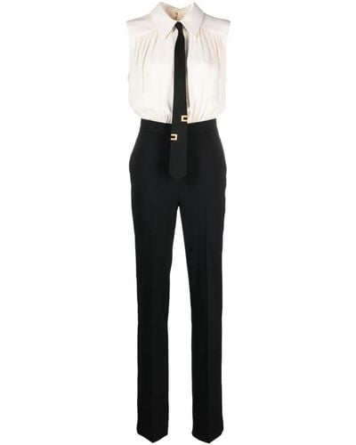 Elisabetta Franchi Sleeveless Jumpsuit With Tie - Black