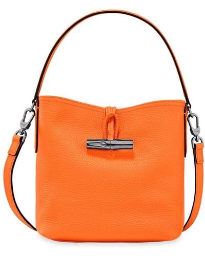 Longchamp `Roseau Essential` Extra Small Bucket Bag - Orange