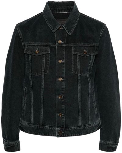 Saint Laurent Long-Sleeves Denim Jacket - Black