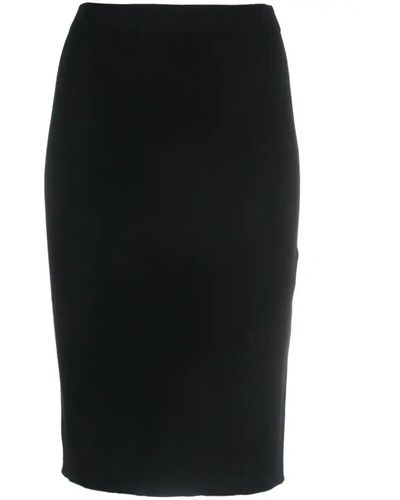 Saint Laurent Wool Midi Pencil Skirt - Black