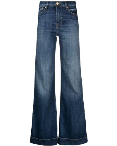 7 For All Mankind Mid-rise Straight-leg Jeans - Blue