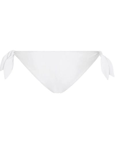 Dolce & Gabbana Slip bikini con placca logo - Bianco
