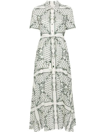 Tory Burch Printed Cotton Shirt Dress - White