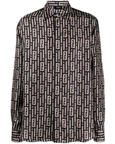 Fendi Black Monogram Long-sleeve Shirt