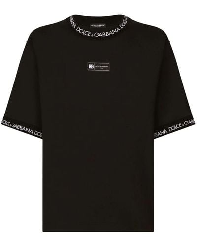 Dolce & Gabbana Logo Cotton T-Shirt - Black