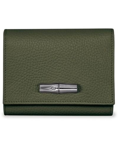 Longchamp `Roseau Essential` Wallet - Green