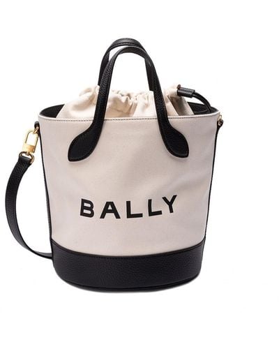 Bally `Bar 8 Hours Spiro Eco` Bucket Bag - White