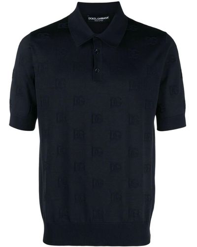 Dolce & Gabbana Dg Logo Silk Shirt - Blue