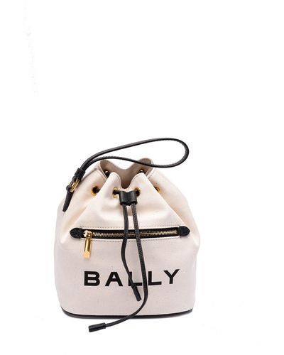 Bally `Bar Spiro Eco` Mini Bucket Bag - White