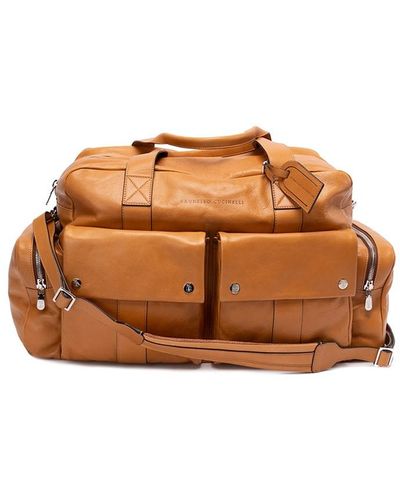 Brunello Cucinelli Leather Duffle Bag - Brown