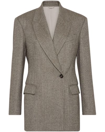 Brunello Cucinelli Long Sleeve Jacket - Grey