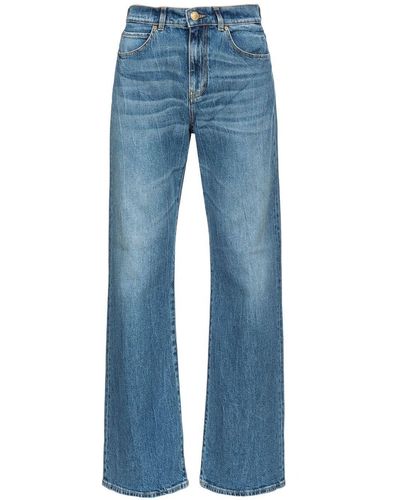 Pinko Wide-leg Vintage Denim Jeans - Blue
