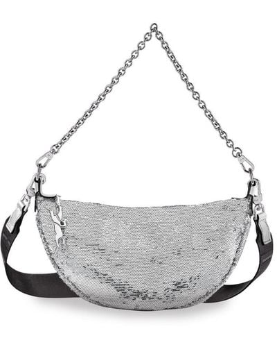 Longchamp `Smile Glitter` Small Crossbody Bag - White