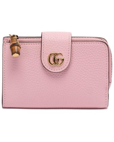 Gucci `bamboo Puller` Medium Wallet - Pink