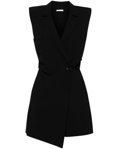 Patrizia Pepe Double-breasted Crepe Playsuit - Black