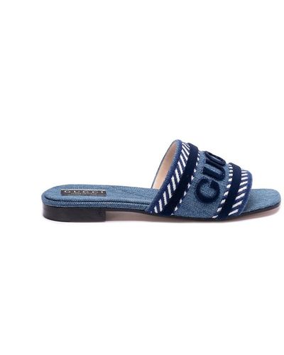 Gucci `jane` Slide Sandals - Blue