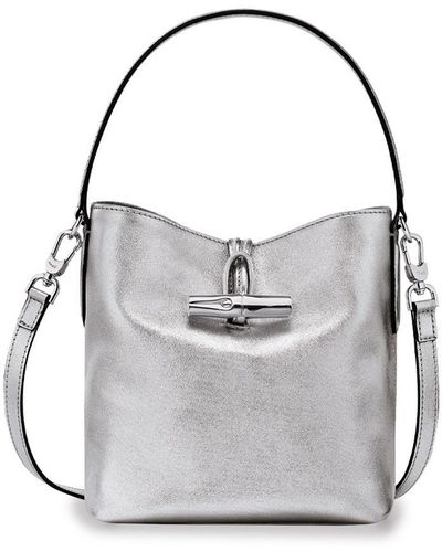 Longchamp `roseau Essential Colors` Extra Small Bucket Bag - White